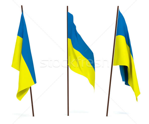 Bayrak Ukrayna beyaz kültür nesneler afiş Stok fotoğraf © anyunoff