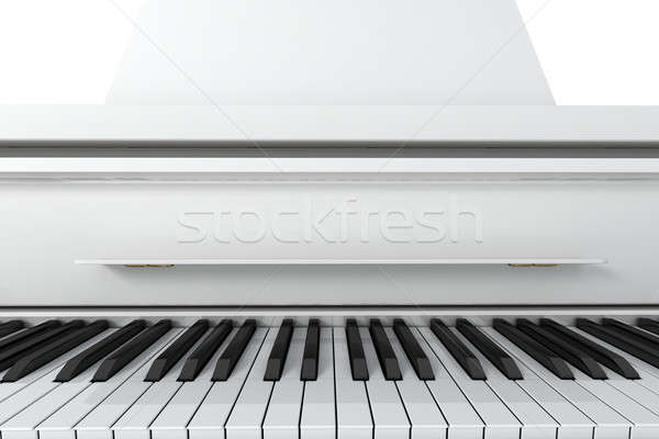 Stok fotoğraf: Kuyruklu · piyano · beyaz · yalıtılmış · ışık · müzik · klavye