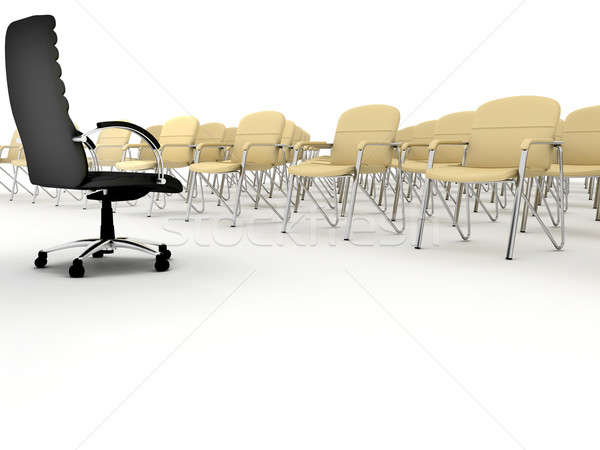 [[stock_photo]]: Travail · d'équipe · bureau · chaises · une · noir · groupe