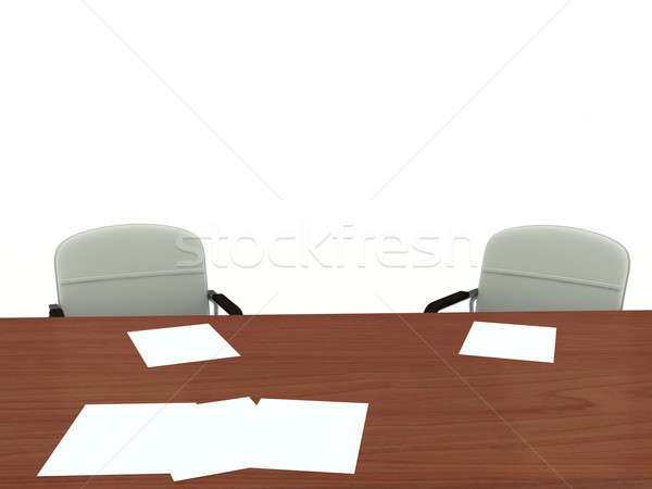 Ufficio mobili tavola due isolato bianco Foto d'archivio © anyunoff
