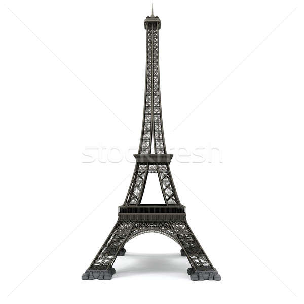 Wieża Eiffla odizolowany biały grafika komputerowa miejskich sylwetka Zdjęcia stock © anyunoff