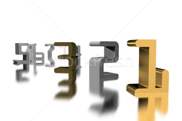 Nummers spiegel oppervlak idee reflectie symbool Stockfoto © anyunoff