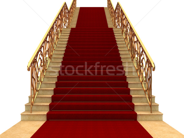 Basamak uçuşlar merdiven ev kırmızı mimari Stok fotoğraf © anyunoff