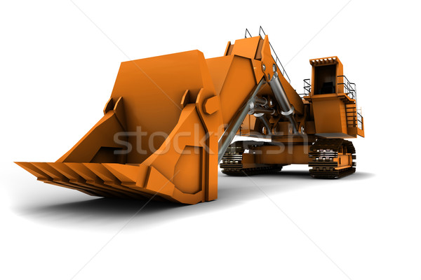 Portocaliu izolat alb muncă metal camion Imagine de stoc © anyunoff