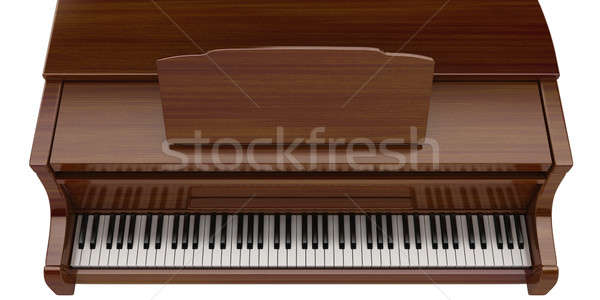 Zdjęcia stock: Fortepian · skrzydłowy · brązowy · odizolowany · świetle · muzyki · klawiatury