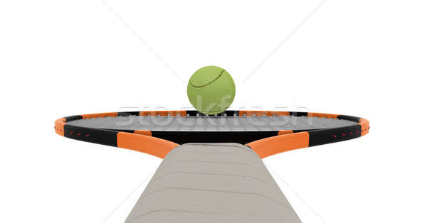 Teniszütő labda izolált fehér tenisz képzés Stock fotó © anyunoff