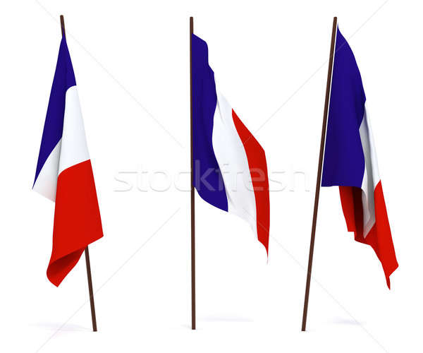 Bandera Francia blanco objetos banner guardia Foto stock © anyunoff