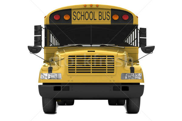 Okul otobüsü sarı yalıtılmış beyaz okul kapı Stok fotoğraf © anyunoff