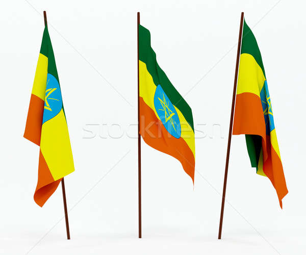 Zászló Etiópia fehér kultúra szalag őr Stock fotó © anyunoff