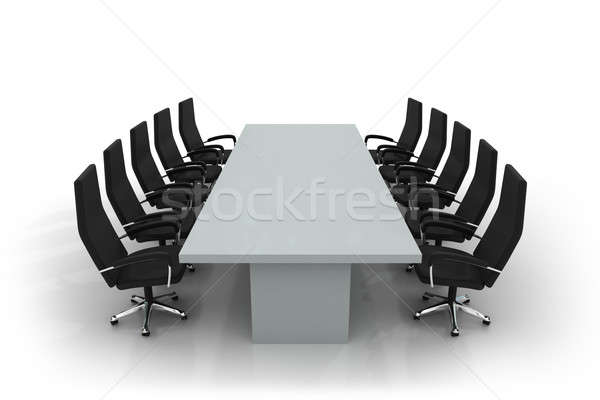 Konferencia asztal székek izolált fehér üzlet Stock fotó © AptTone