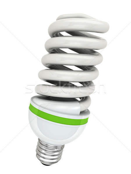 Foto stock: Lámpara · energía · ahorro · fluorescente · aislado · blanco
