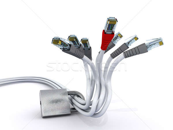 ethernet cables under lock Stock photo © AptTone