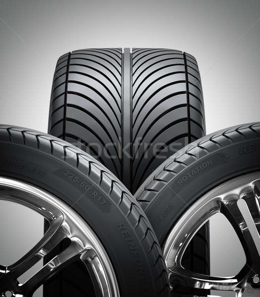 Chromed wheel with tires Stock photo © AptTone