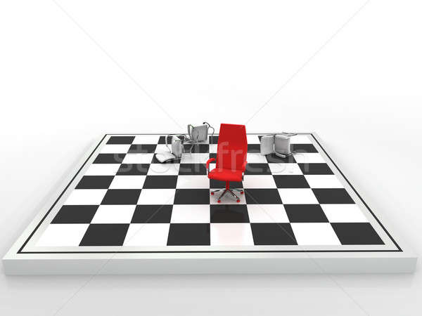 Business schaakmat stuurman stoelen sport achtergrond Stockfoto © AptTone