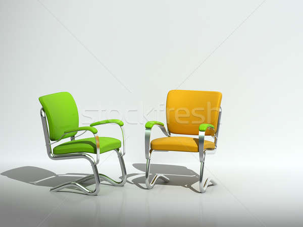 Dwa krzesła ściany działalności domu pokój Zdjęcia stock © AptTone