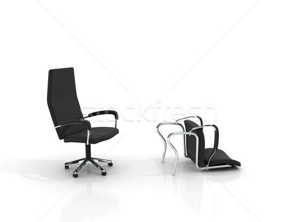 Business zwei Stühle stehen isoliert Stock foto © AptTone