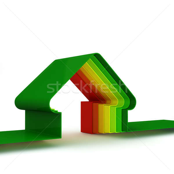 Energii domu oszczędność domu skali 3d Zdjęcia stock © AptTone