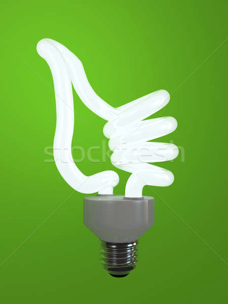 Súper bombilla energía ahorro fluorescente aislado Foto stock © AptTone