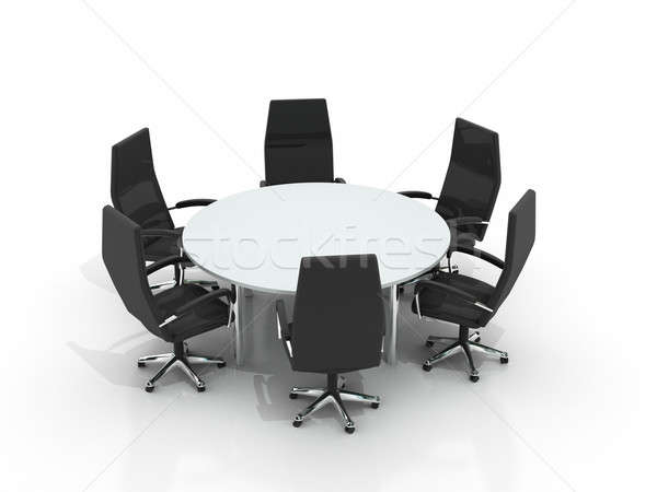 Conférence table chaises isolé blanche bureau Photo stock © AptTone