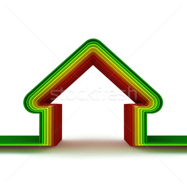 Energie Haus Speichern home Maßstab 3d render Stock foto © AptTone