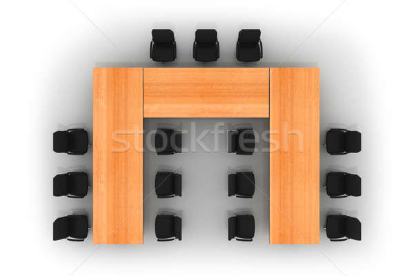 Konferencji tabeli krzesła odizolowany biały działalności Zdjęcia stock © AptTone