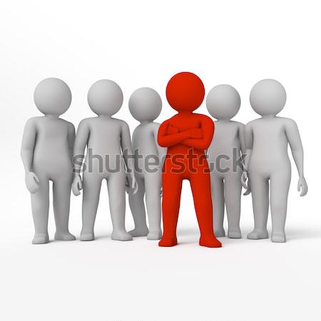 Mały osoby liderem zespołu czerwony kolor Zdjęcia stock © AptTone