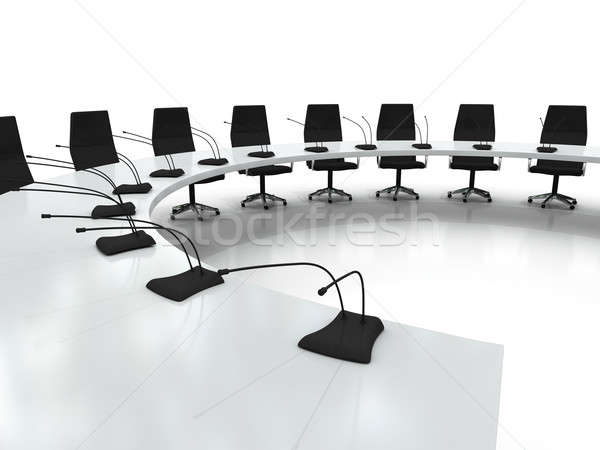 conference table and chairs with microphones Stock photo © AptTone