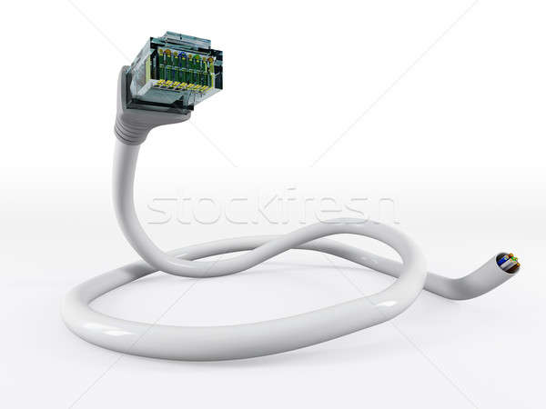 Usb kábel izolált fehér technológia hálózat Stock fotó © AptTone