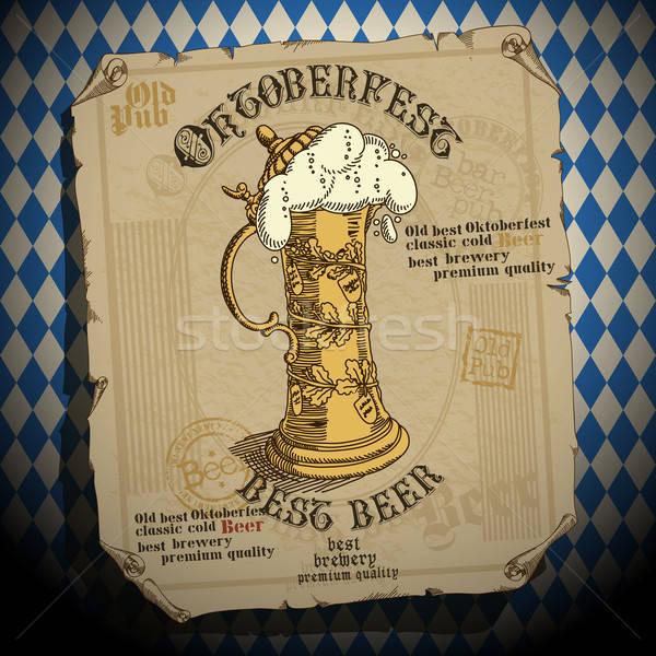 Birra design tradizionale oktoberfest festival retro Foto d'archivio © Aqua