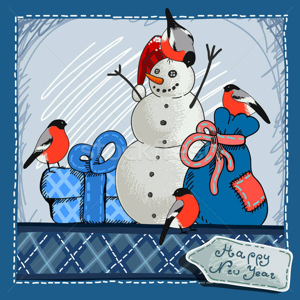 Christmas banner ontwerp sneeuwpop geschenken Stockfoto © Aqua