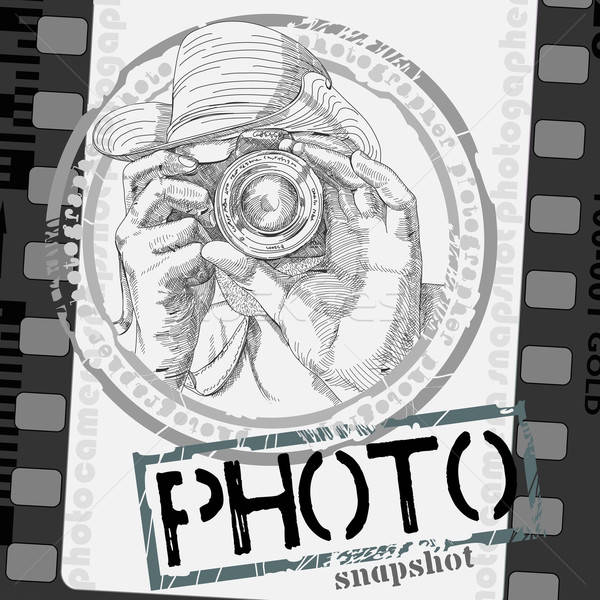 Fotografo disegno fotocamera photo frame arte video Foto d'archivio © Aqua