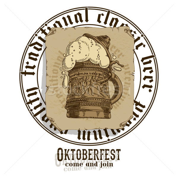 Bière design étiquettes traditionnel oktoberfest [[stock_photo]] © Aqua