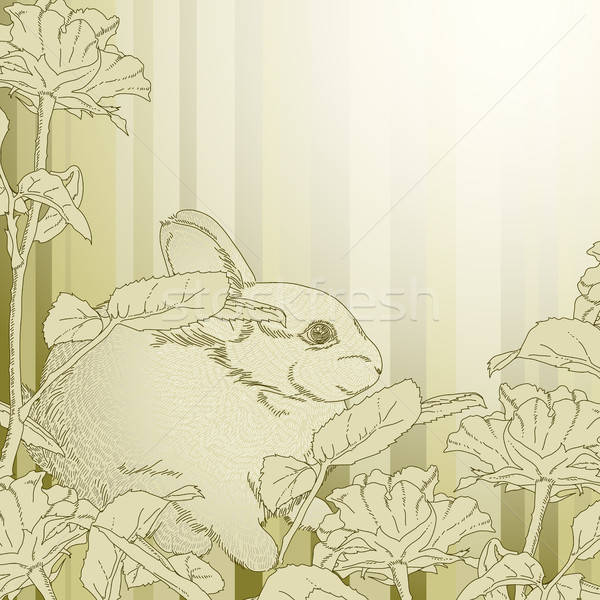 Iepure ilustrare util proiectant muncă hârtie Imagine de stoc © Aqua
