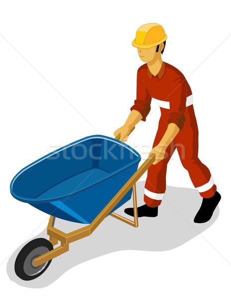 Worker on Wheelbarrow Stock photo © araga