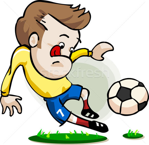 Voetballer cartoon gedetailleerd voetbal vector gratis Stockfoto © araga