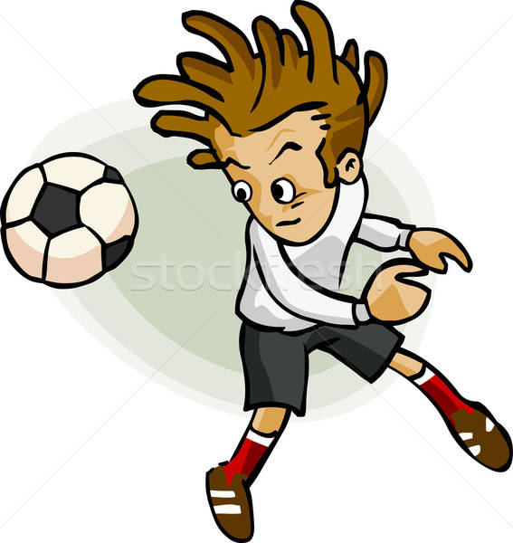 Voetballer cartoon gedetailleerd voetbal vector gratis Stockfoto © araga