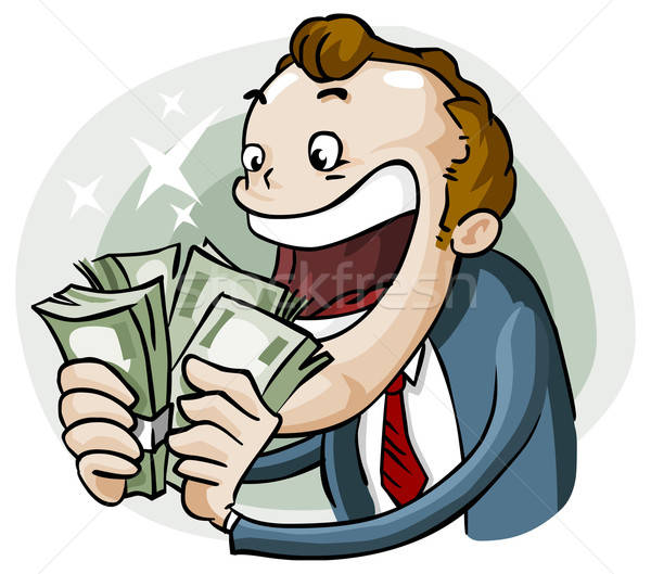 Stockfoto: Reusachtig · winst · gedetailleerd · business · cartoon · gratis