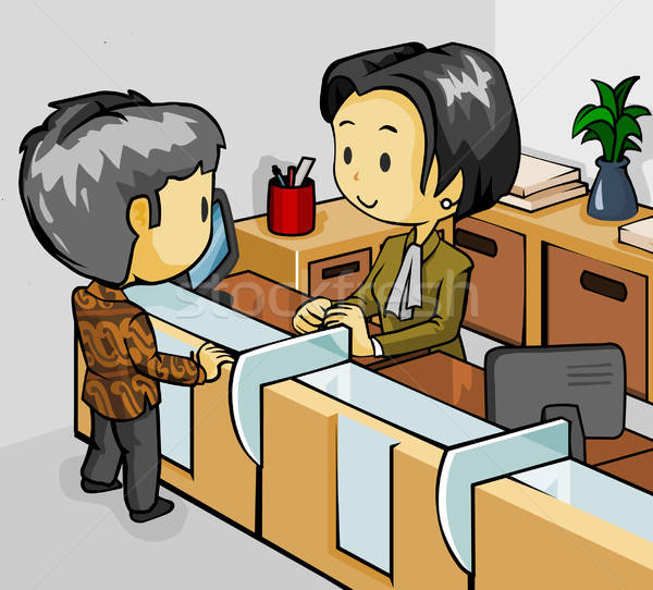 Teller on Customer Stock photo © araga