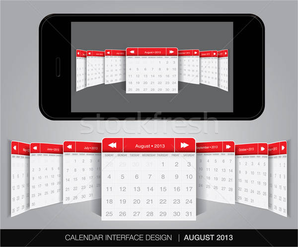 Calendario interfaz vector formato negocios Foto stock © archymeder