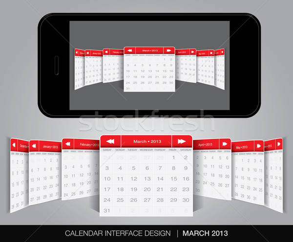 Naptár interfész szerkeszthető vektor formátum üzlet Stock fotó © archymeder