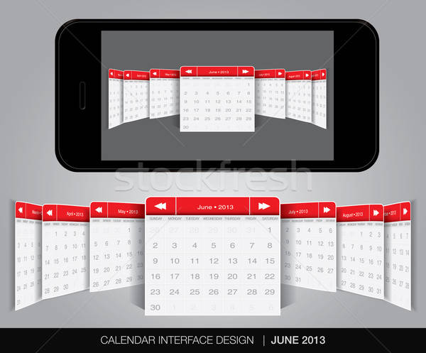 Calendario interfaz vector formato negocios Foto stock © archymeder
