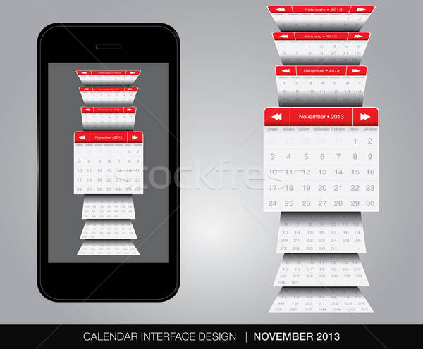 Calendario interfaz vector formato negocios Foto stock © archymeder