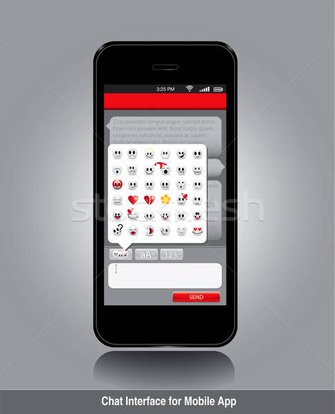 User interface design for chating with emoticons Stock photo © archymeder