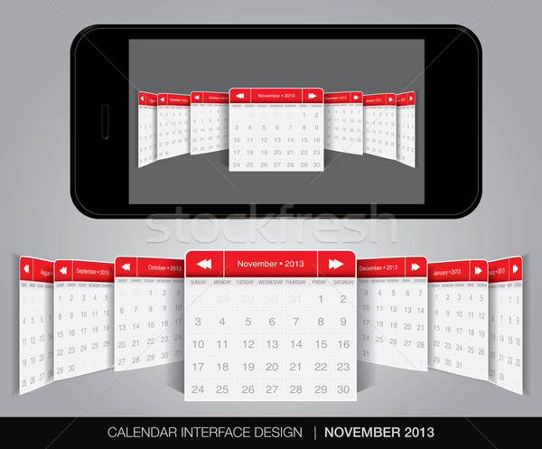 Calendario interfaz vector formato negocios Foto stock © archymeder