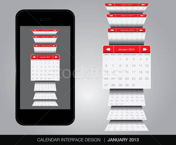 Calendario interfaz vector formato negocios Foto stock © archymeder