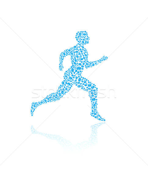 Jogging human silhouette Stock photo © archymeder