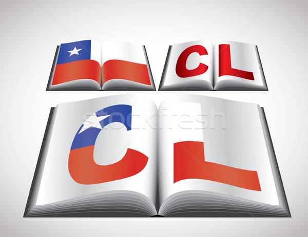 Foto stock: Bandeira · Chile · vetor · formato · livro