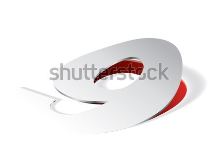 Paper folding with number 6 in perspective view Stock photo © archymeder