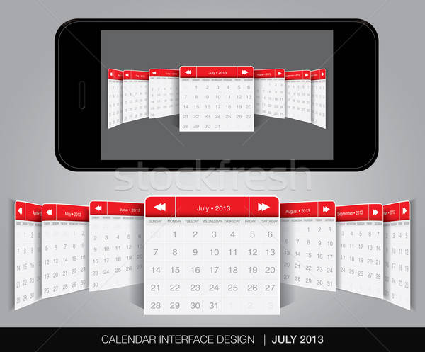 Calendario interfaz vector formato negocios Foto stock © archymeder