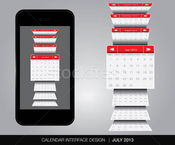 Calendario interfaz vector formato negocios Foto stock © archymeder